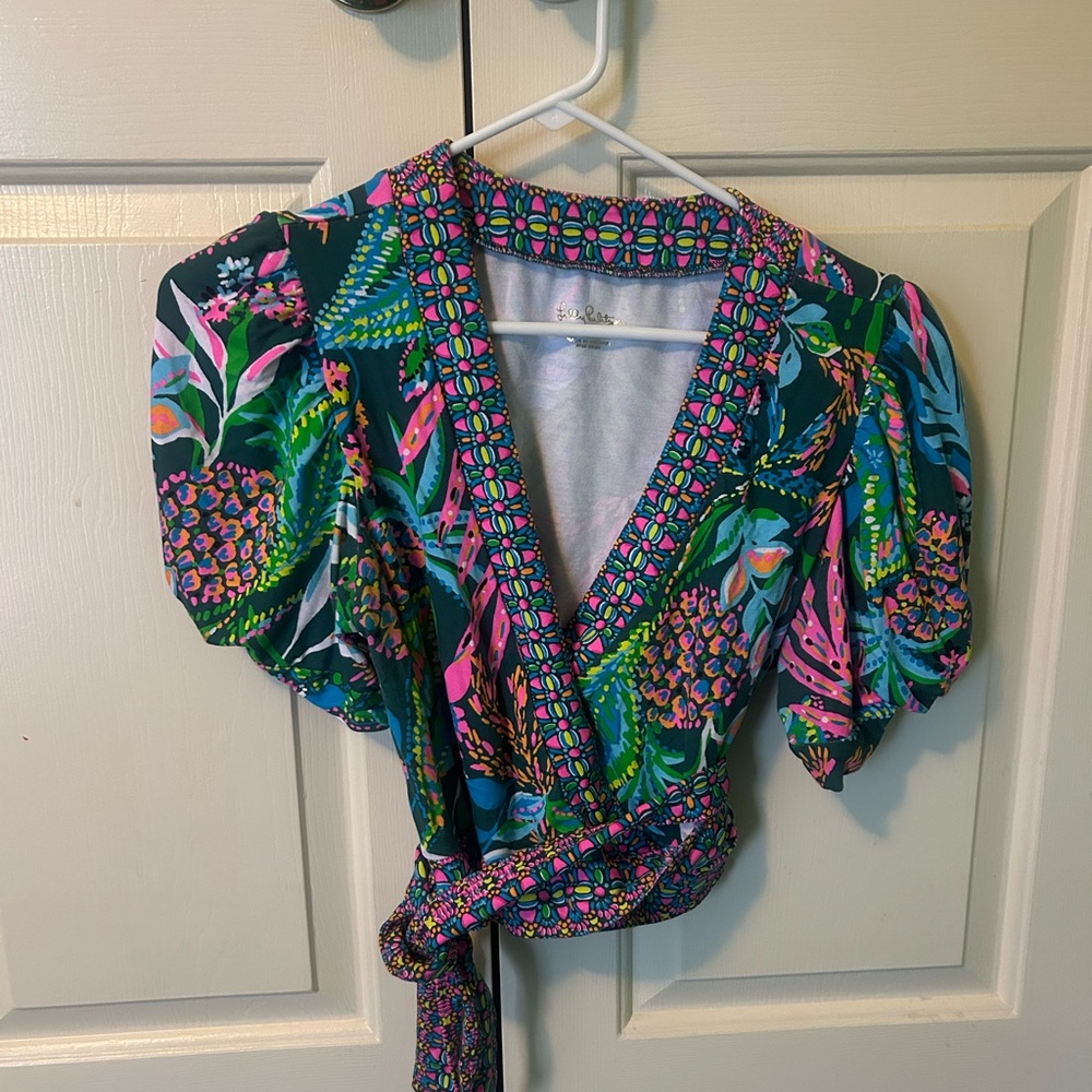 Lilly Pulitzer Multicolor Wrap Blouse